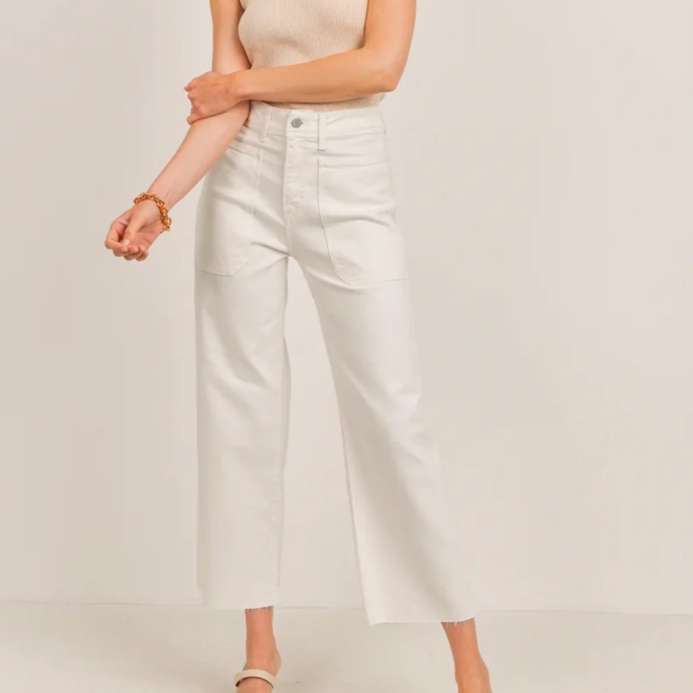 Just Black Denim Utility Wide Leg High Waist Jean